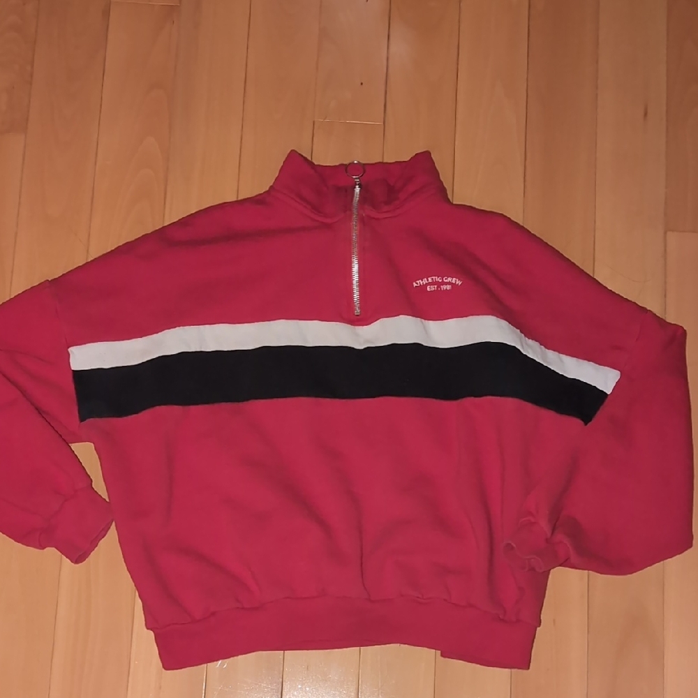 Free -  Pull & Bear red Half-Zip Sweatshirt